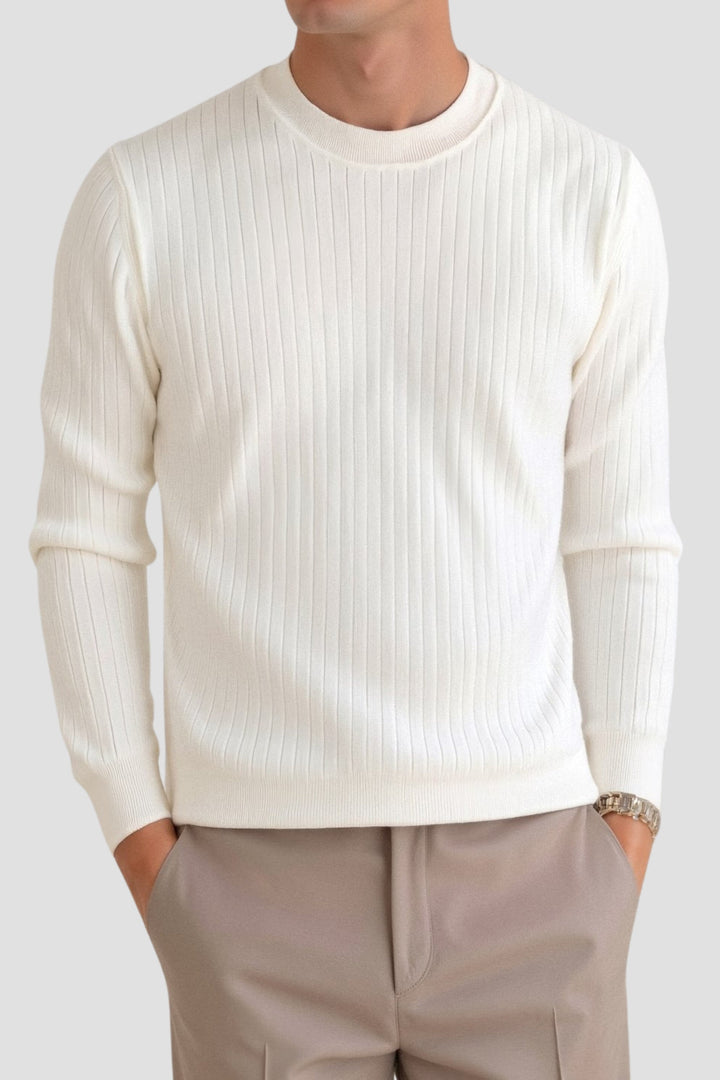 Womens Ribbed Knit Sweater Long Sleeve Warm Fit