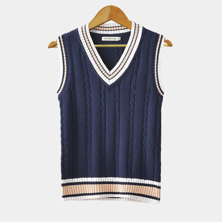 Womens Knit Vest Patterned Structured Fit