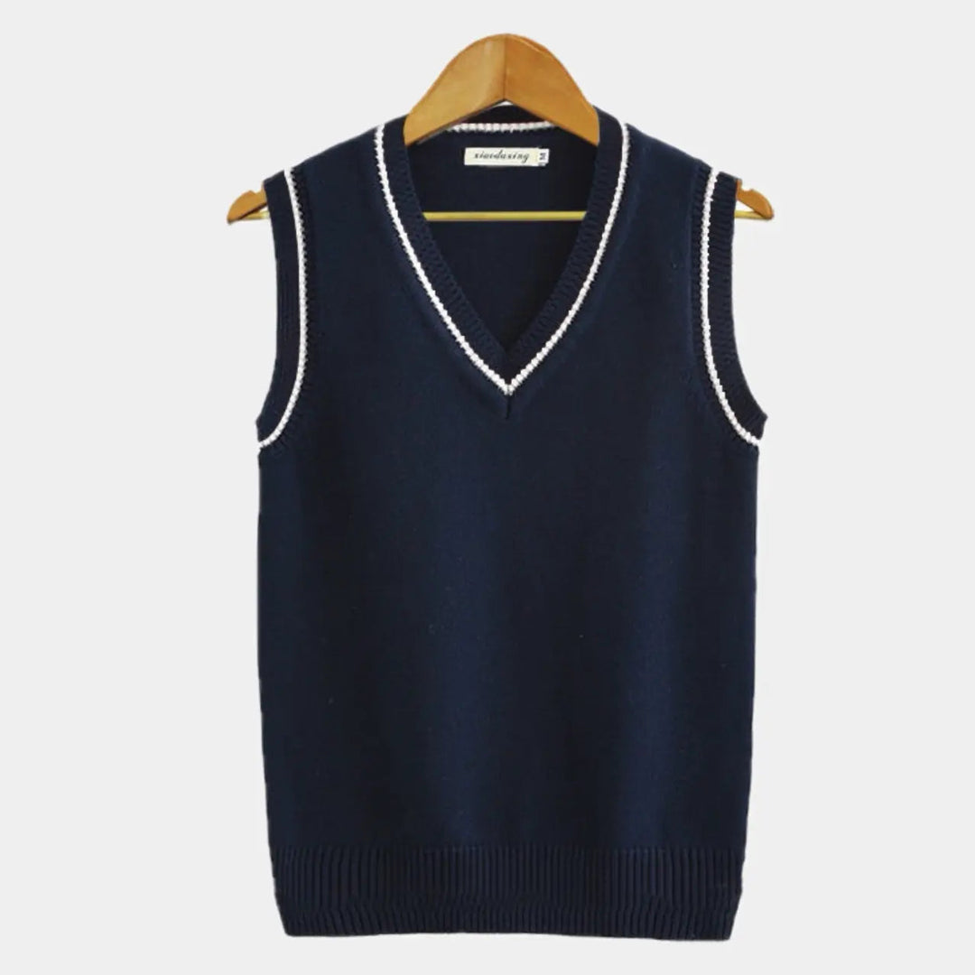 Womens Knit Vest Patterned Structured Fit