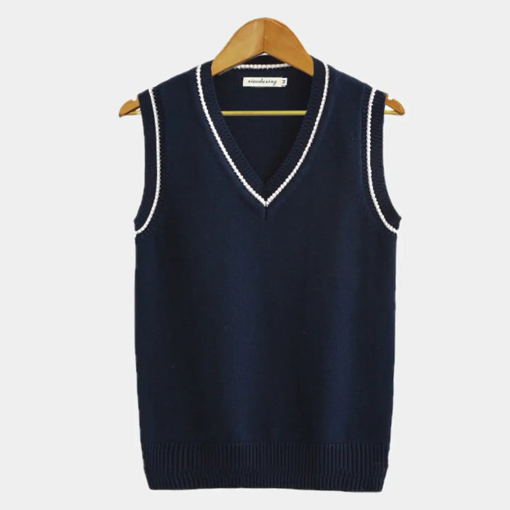 Womens Knit Vest Patterned Structured Fit