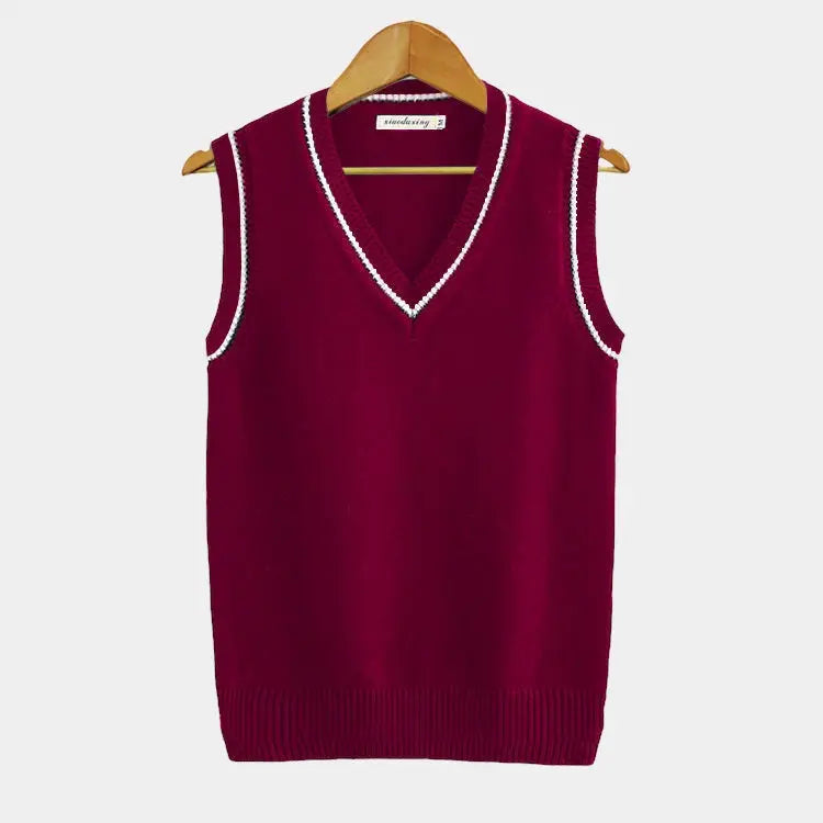Womens Knit Vest Patterned Structured Fit
