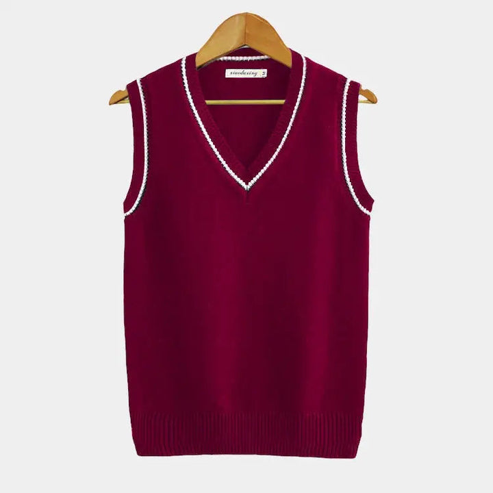 Womens Knit Vest Patterned Structured Fit
