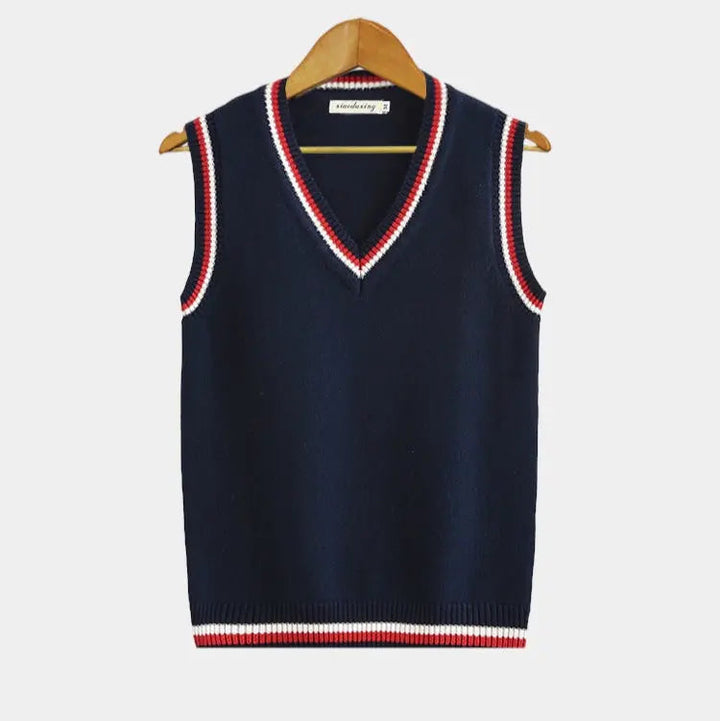 Womens Knit Vest Patterned Structured Fit