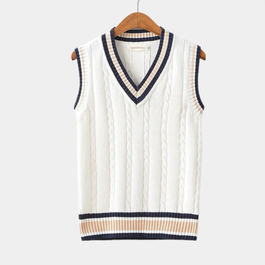 Womens Knit Vest Patterned Structured Fit - BritishMode