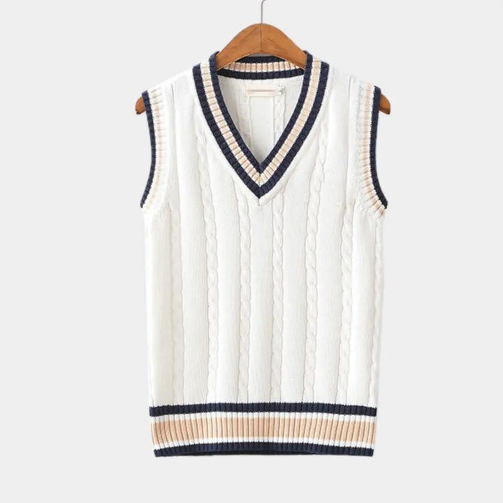 Womens Knit Vest Patterned Structured Fit - BritishMode