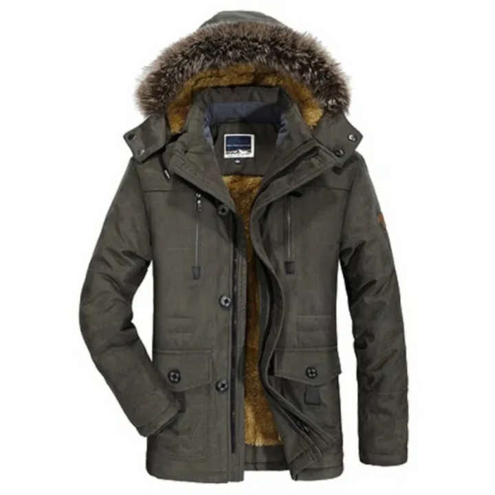 Mens Hooded Winter Parka Durable Windproof Design - BritishMode