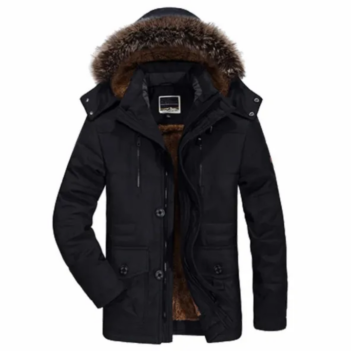 Mens Hooded Winter Parka Durable Windproof Design