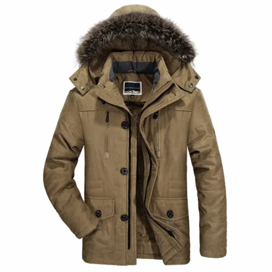 Mens Hooded Winter Parka Durable Windproof Design