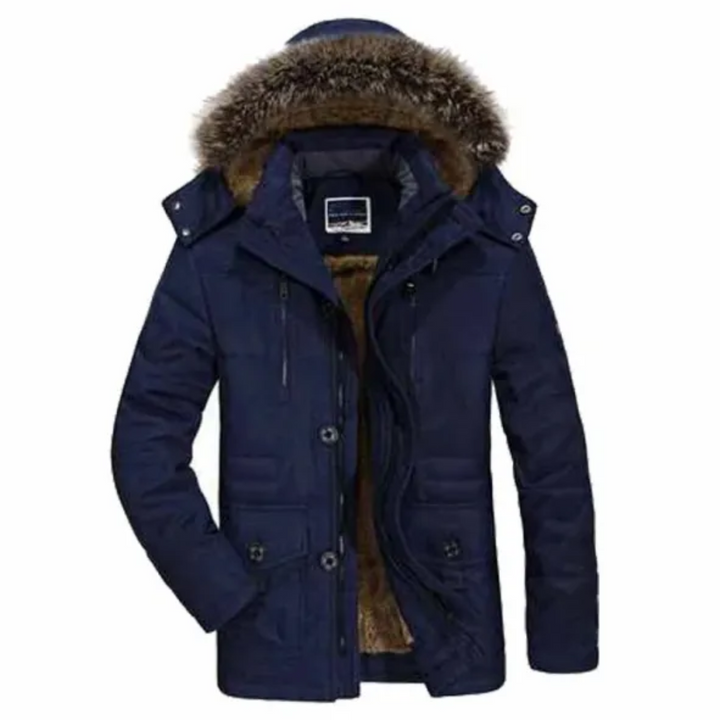 Mens Hooded Winter Parka Durable Windproof Design