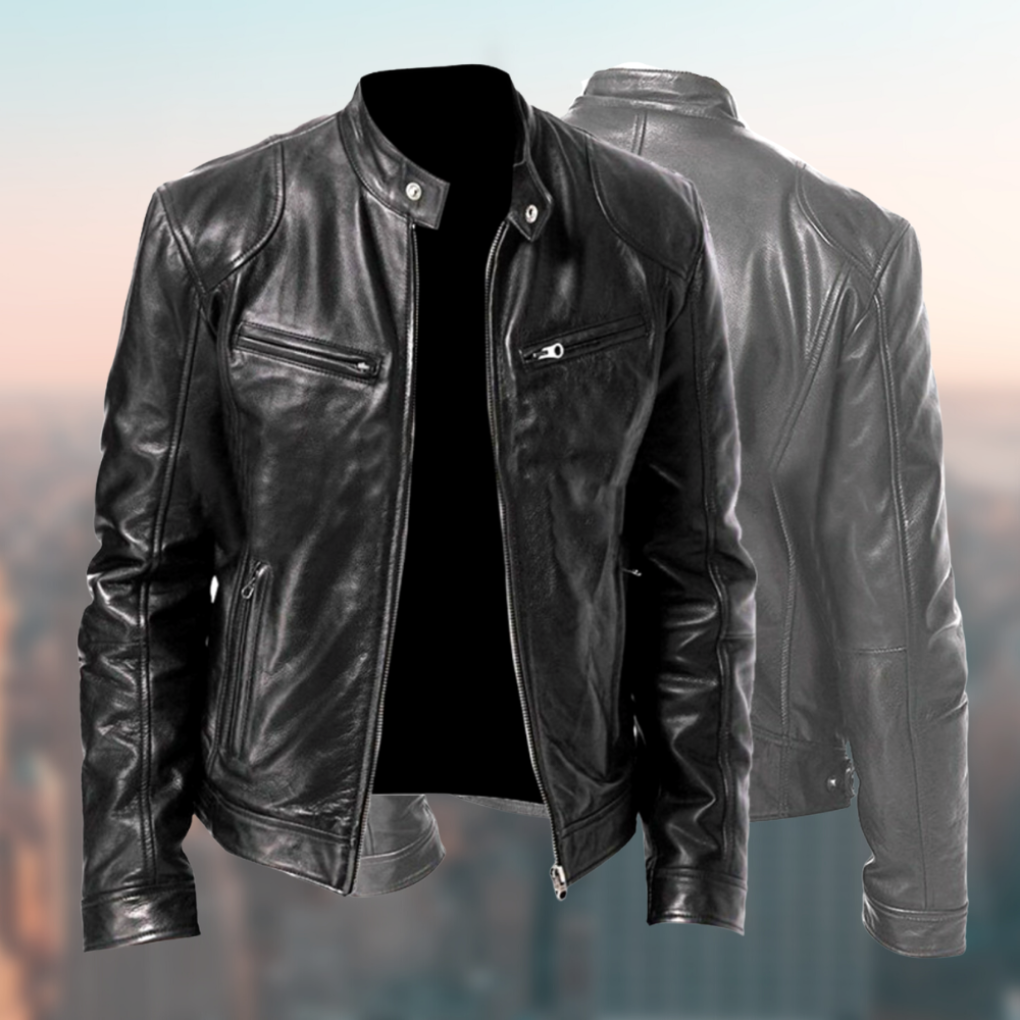 Mens Leather Jacket Classic Fit Timeless Style