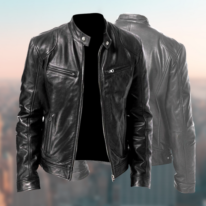 Mens Leather Jacket Classic Fit Timeless Style