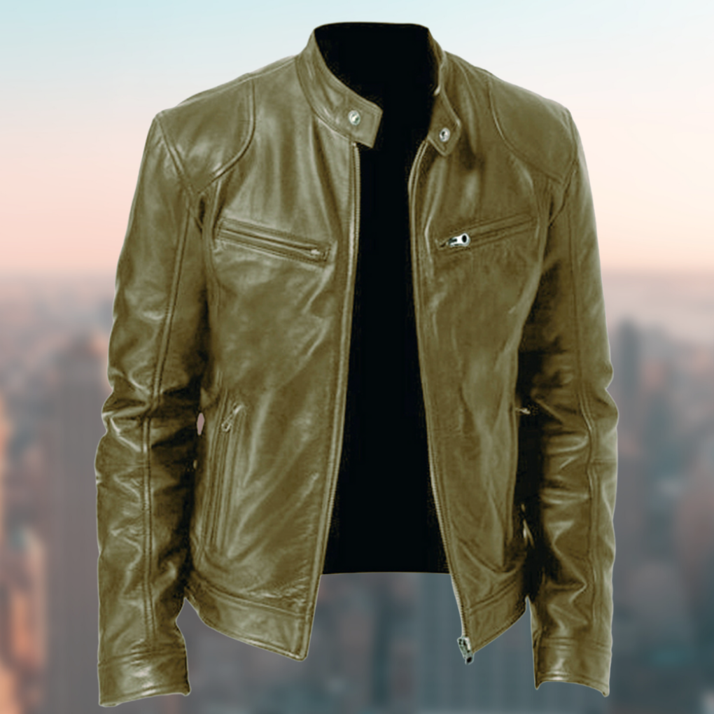 Mens Leather Jacket Classic Fit Timeless Style