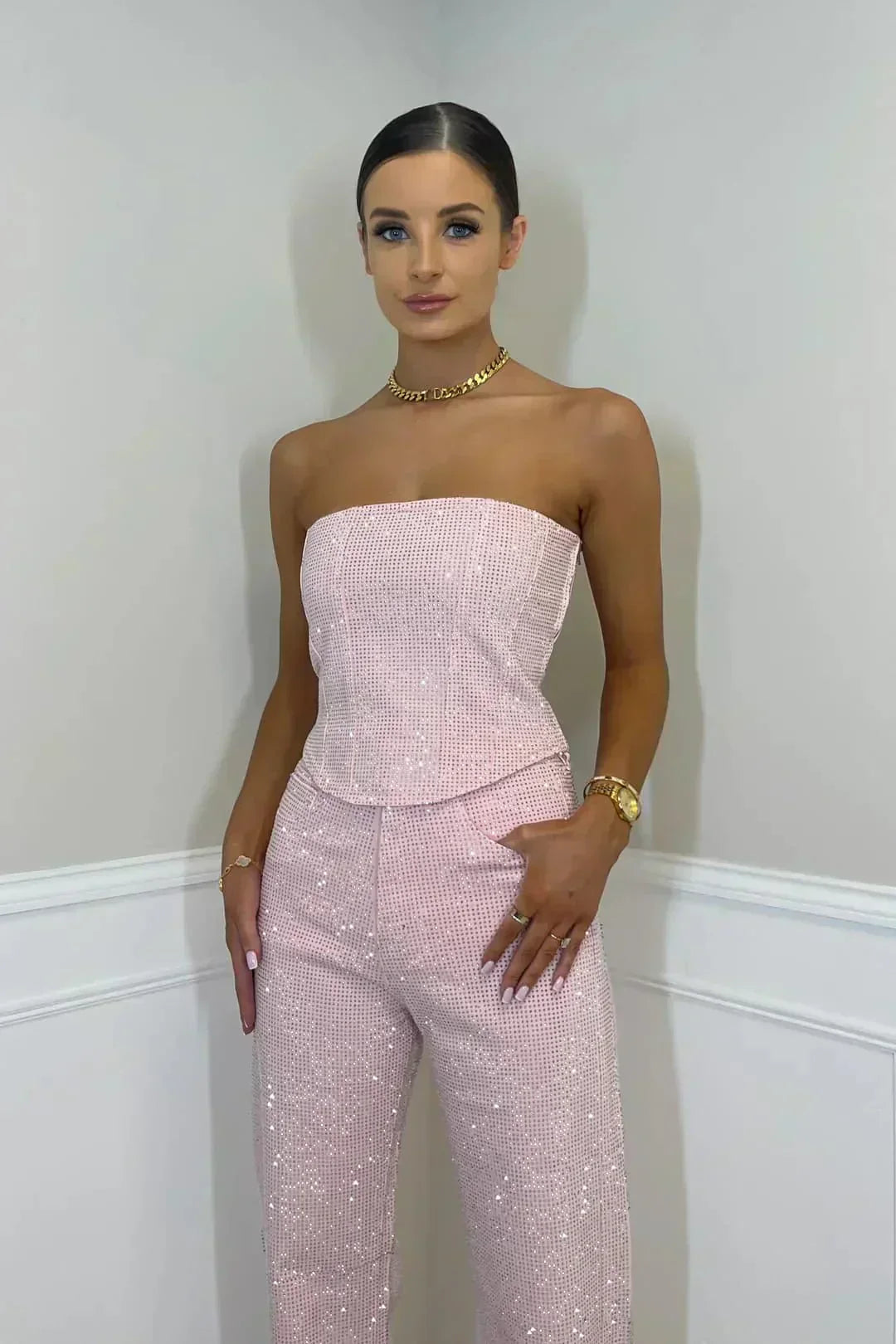 Womens Strapless Jumpsuit Relaxed Fit