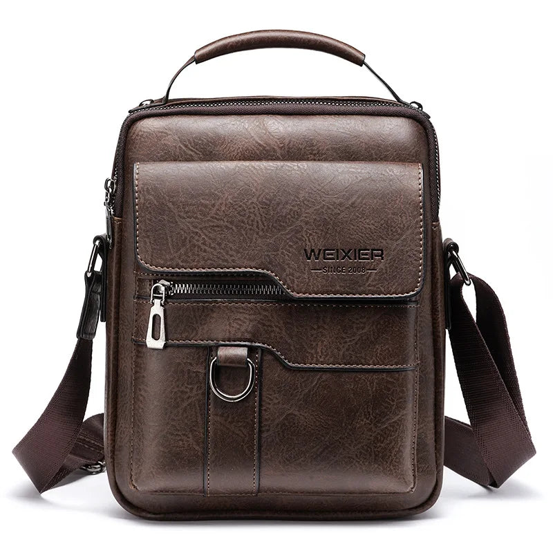 Mens Leather Shoulder Bag Adjustable Strap - BritishMode