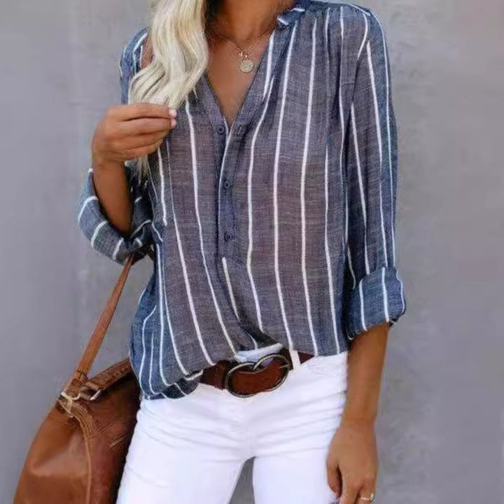 Womens Cotton Blend Shirt Relaxed Fit