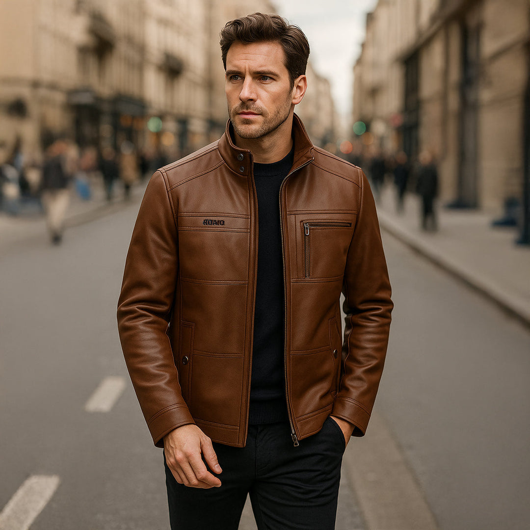 Mens Leather Jacket Classic Fit