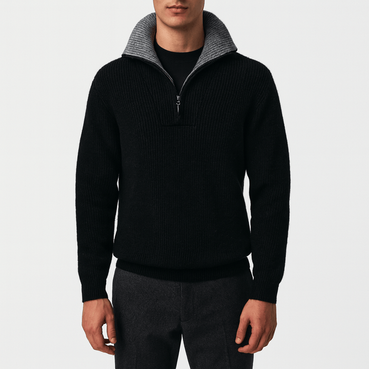 Unisex Quarter-Zip Sweater with Thermal Fabric