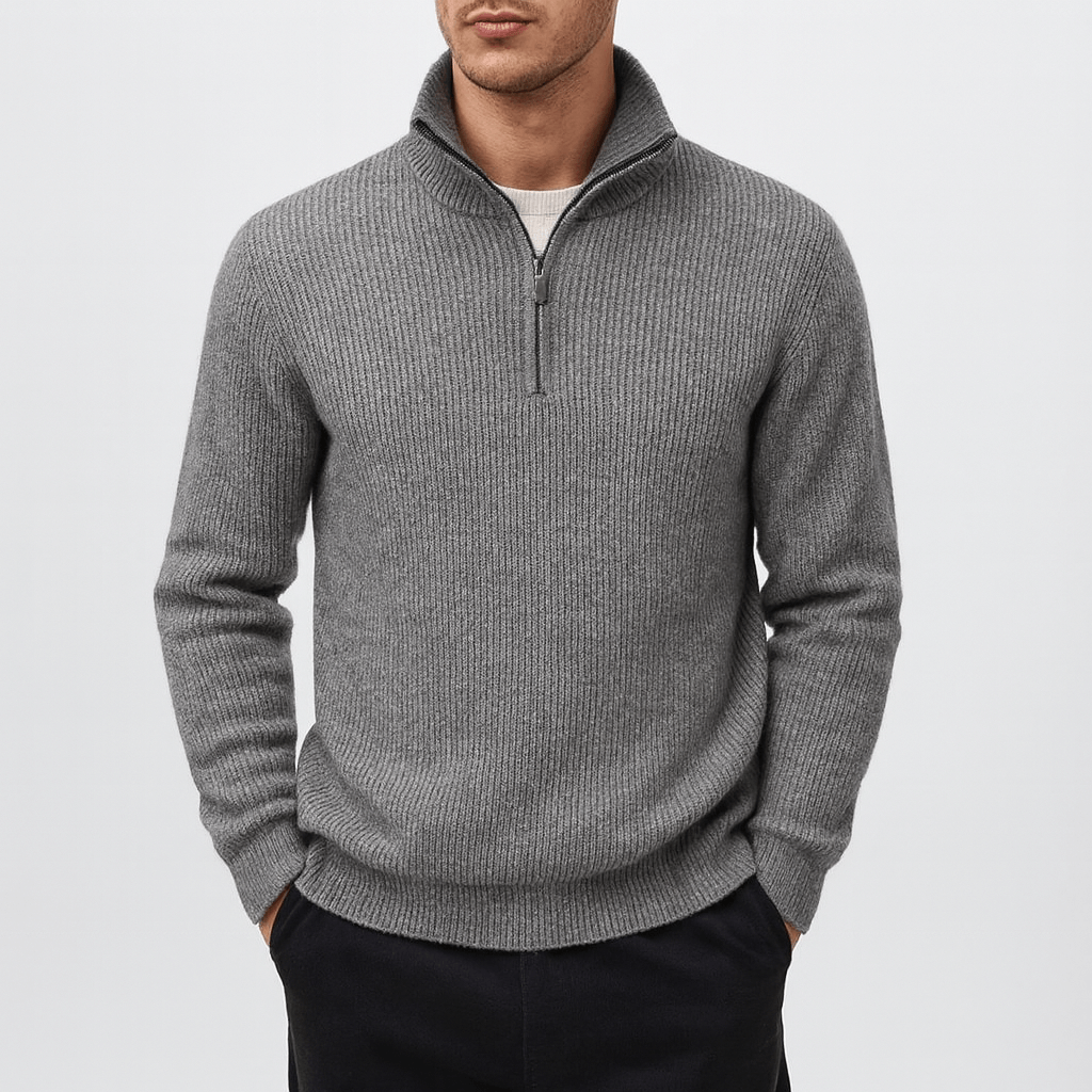 Unisex Quarter-Zip Sweater with Thermal Fabric