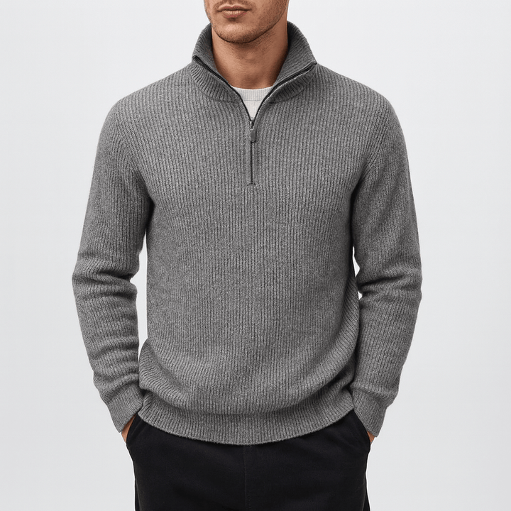 Unisex Quarter-Zip Sweater with Thermal Fabric