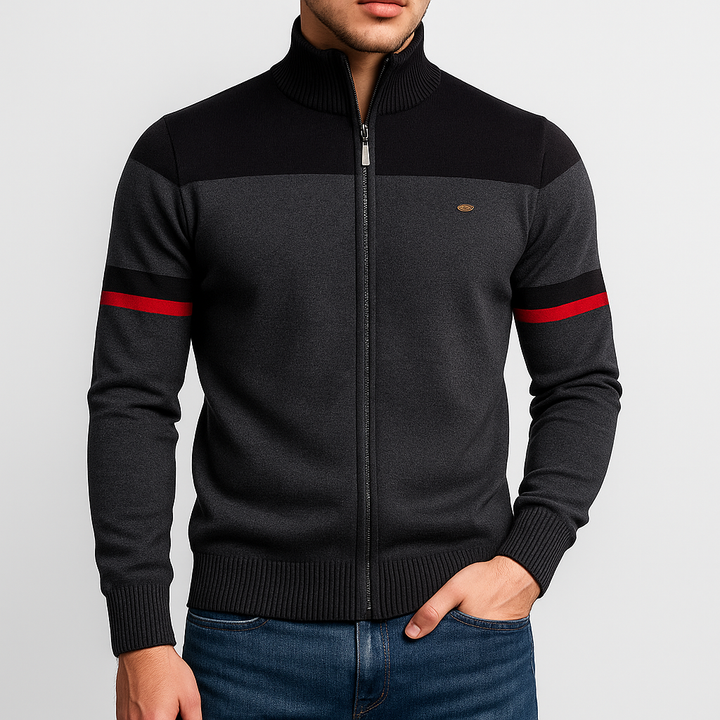Mens Bomber Jacket Retro Striped Casual Fit