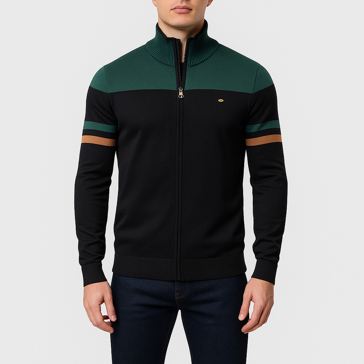 Mens Bomber Jacket Retro Striped Casual Fit