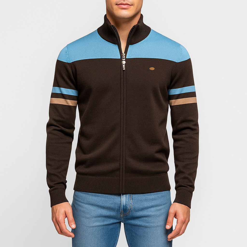 Mens Bomber Jacket Retro Striped Casual Fit