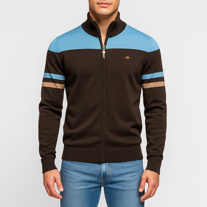 Mens Bomber Jacket Retro Striped Casual Fit