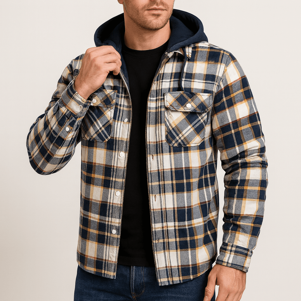 Unisex Bomber Jacket Plaid Pattern Casual Fit