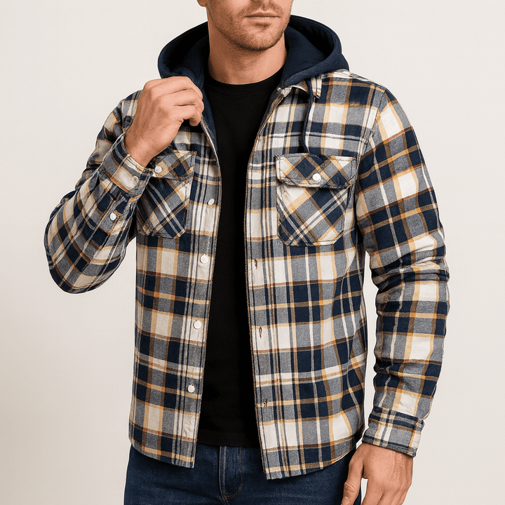 Unisex Bomber Jacket Plaid Pattern Casual Fit