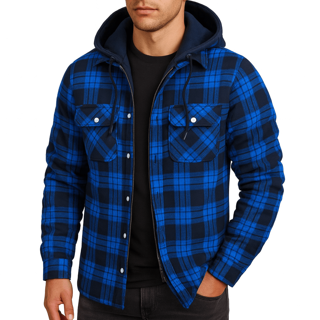 Unisex Bomber Jacket Plaid Pattern Casual Fit