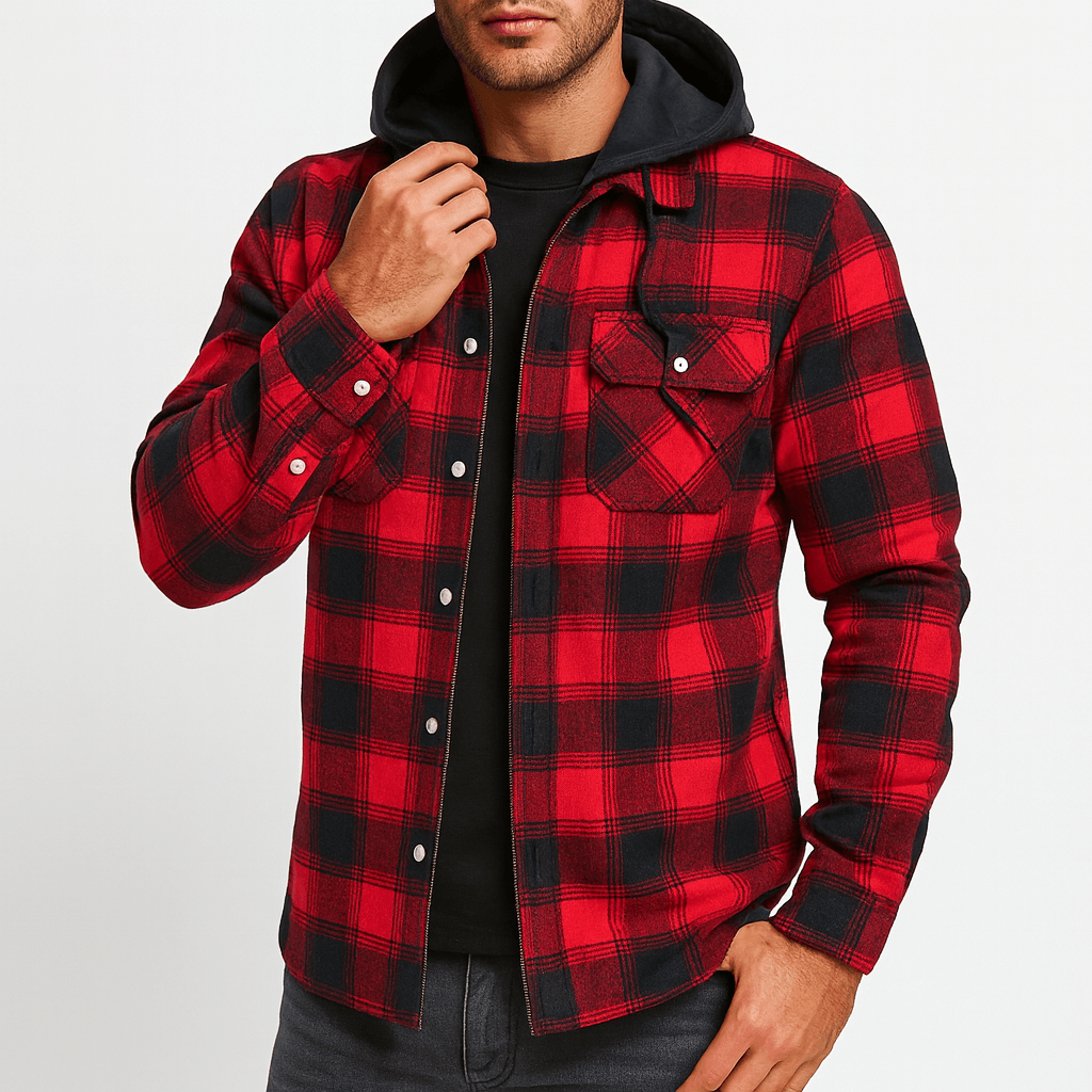 Unisex Bomber Jacket Plaid Pattern Casual Fit