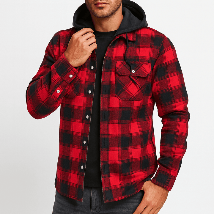 Unisex Bomber Jacket Plaid Pattern Casual Fit