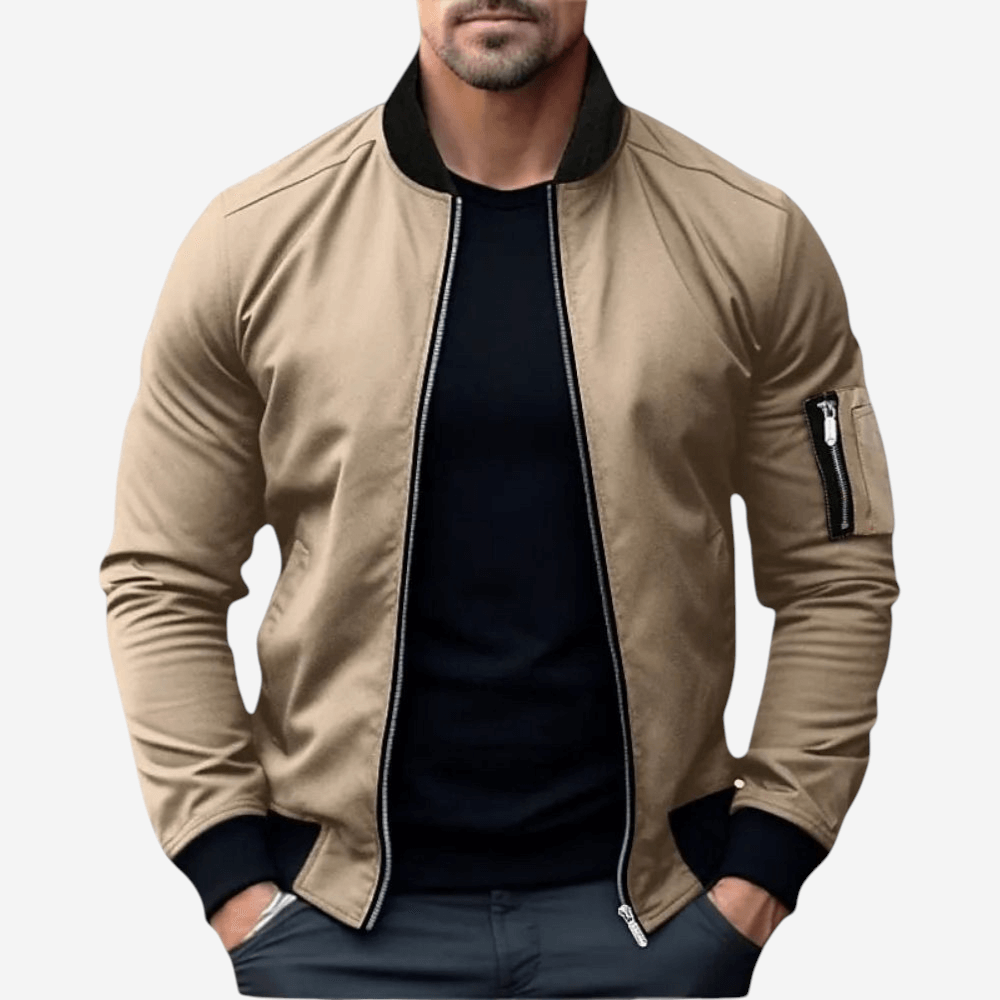 Unisex Bomber Jacket with Zip Closure
