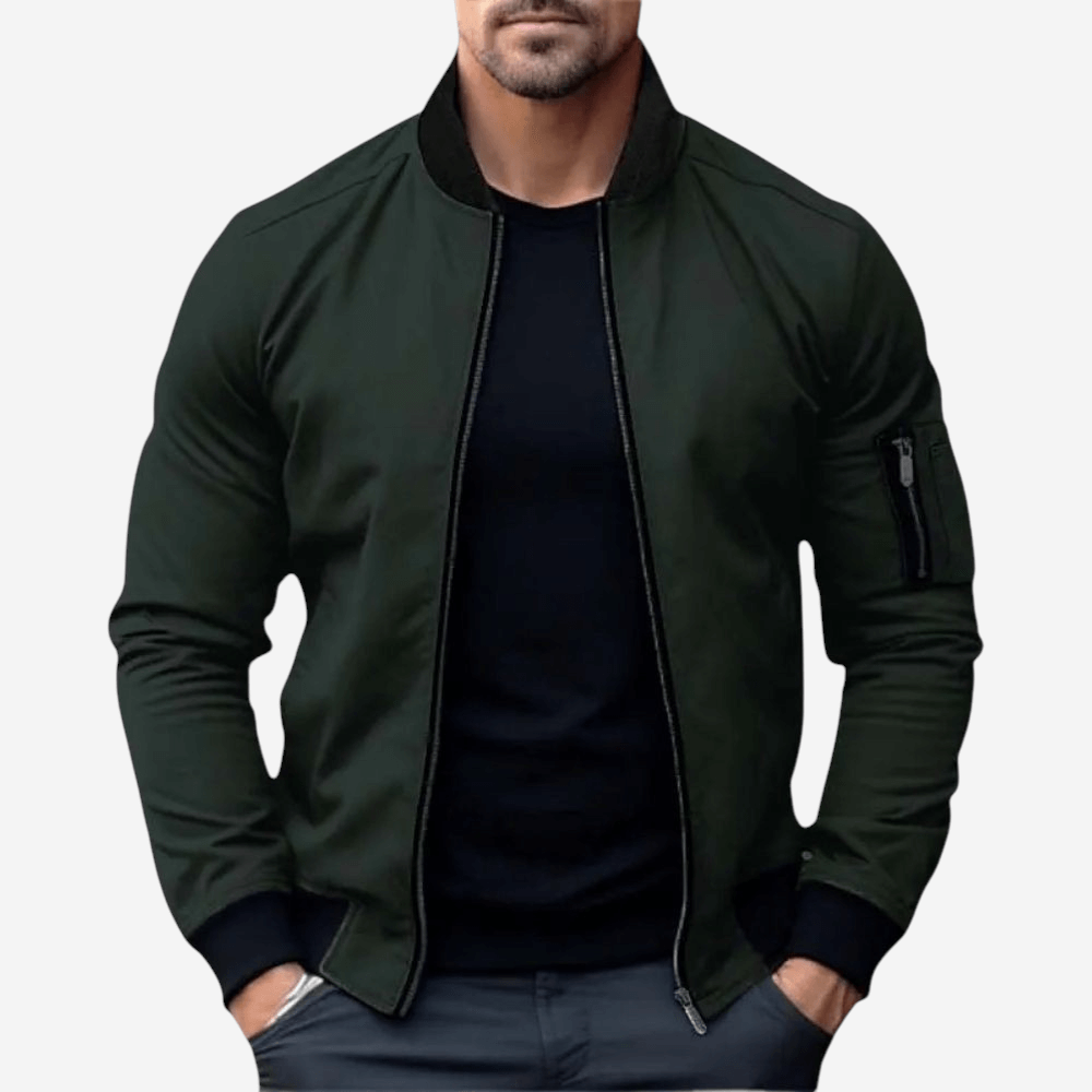 Unisex Bomber Jacket with Zip Closure