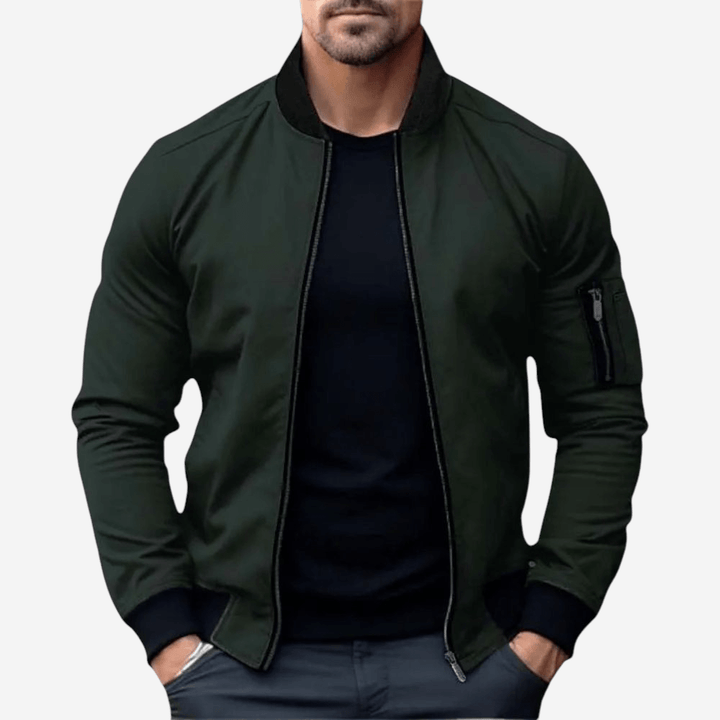 Unisex Bomber Jacket with Zip Closure