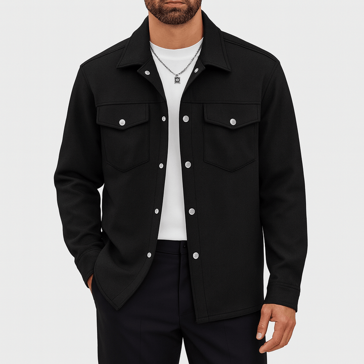 Mens Casual Jacket with Button Closure - BritishMode