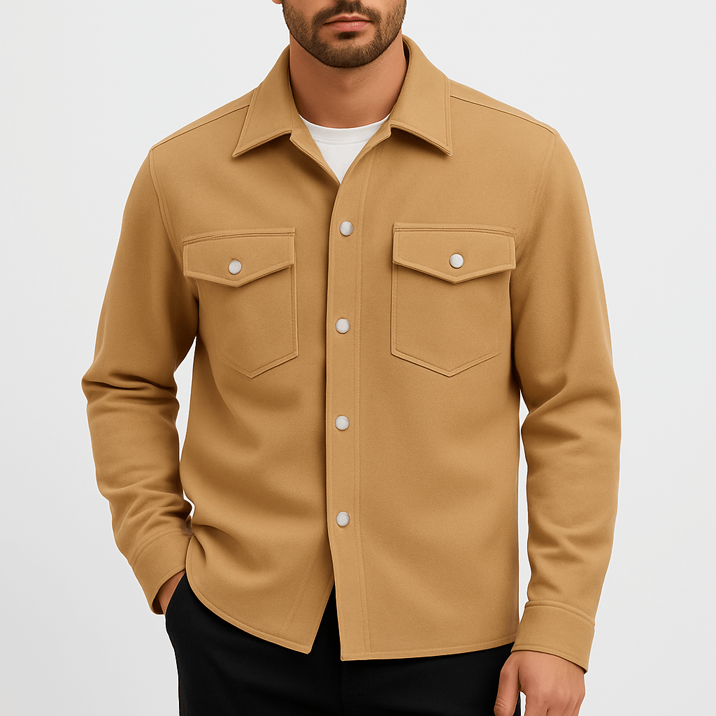 Mens Casual Jacket with Button Closure