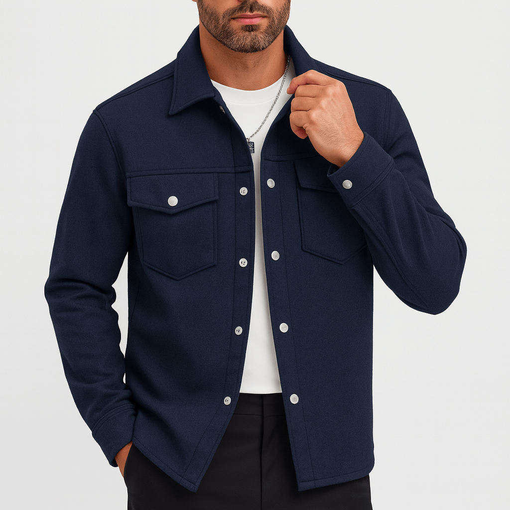 Mens Casual Jacket with Button Closure