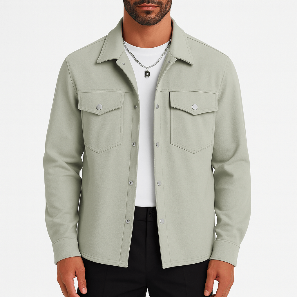 Mens Casual Jacket with Button Closure