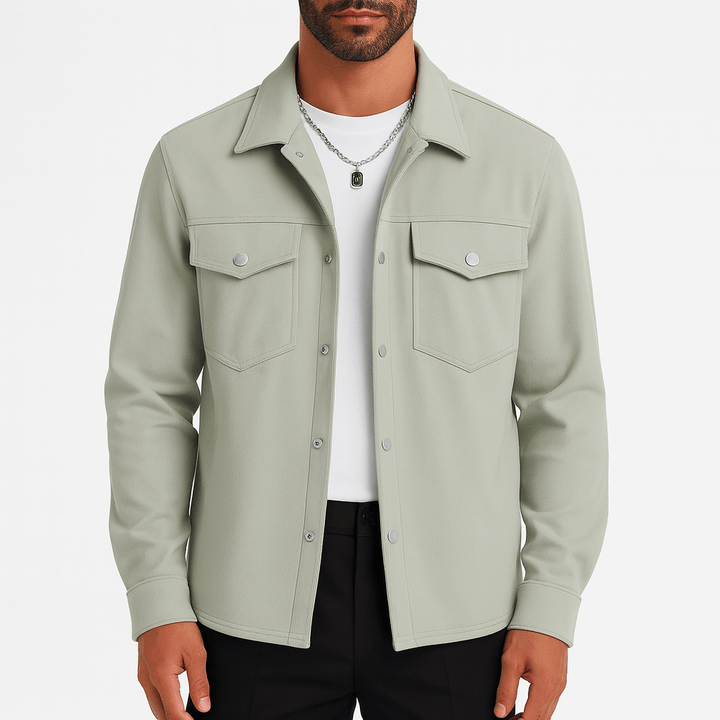 Mens Casual Jacket with Button Closure