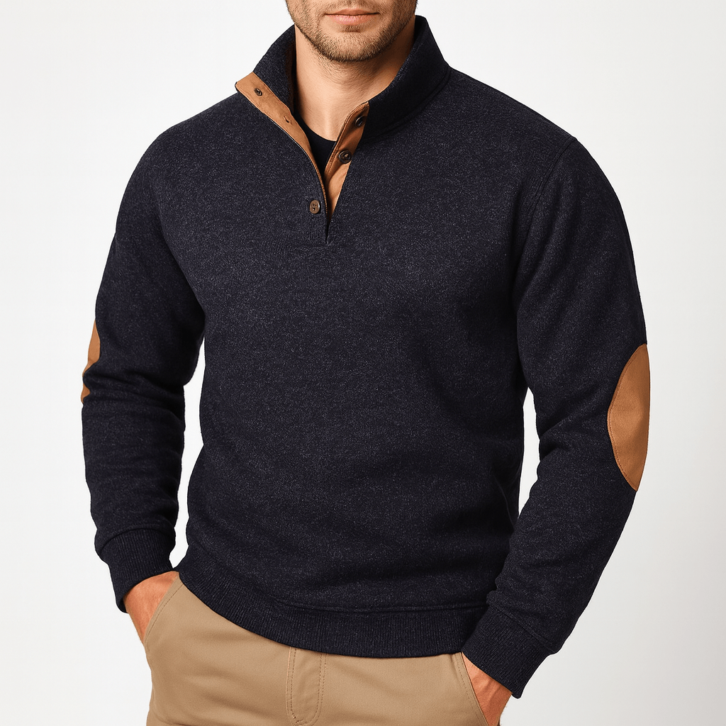 Womens Button Neck Jumper Knit Pullover - BritishMode