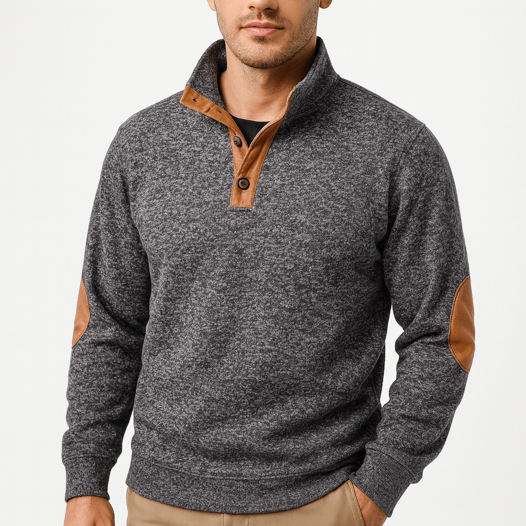 Womens Button Neck Jumper Knit Pullover