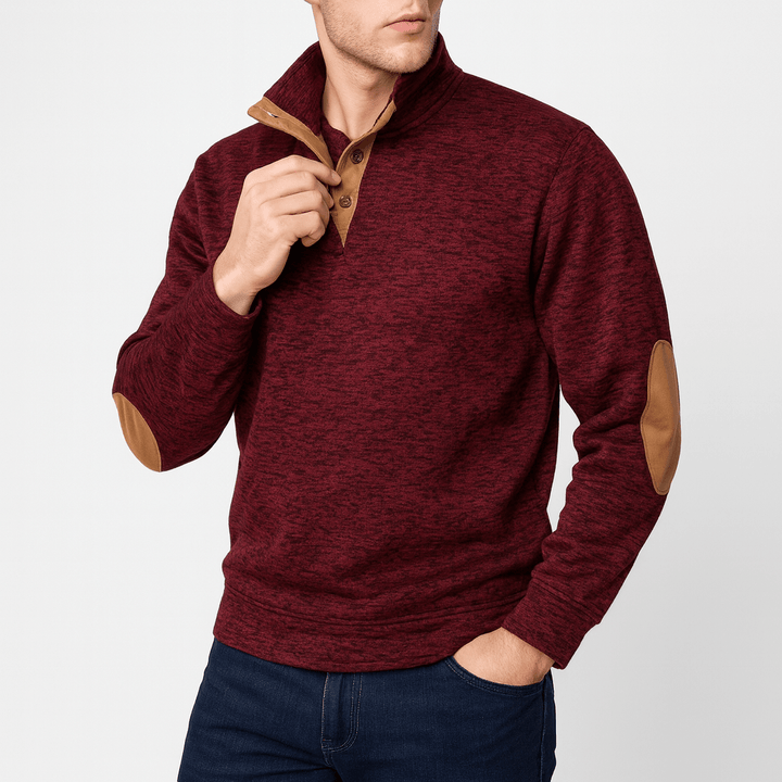 Womens Button Neck Jumper Knit Pullover