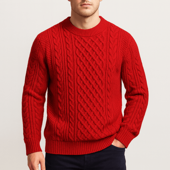 Womens Cable Knit Crew Neck Jumper