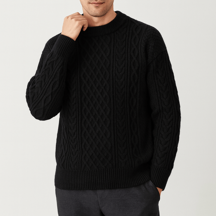 Womens Cable Knit Crew Neck Jumper