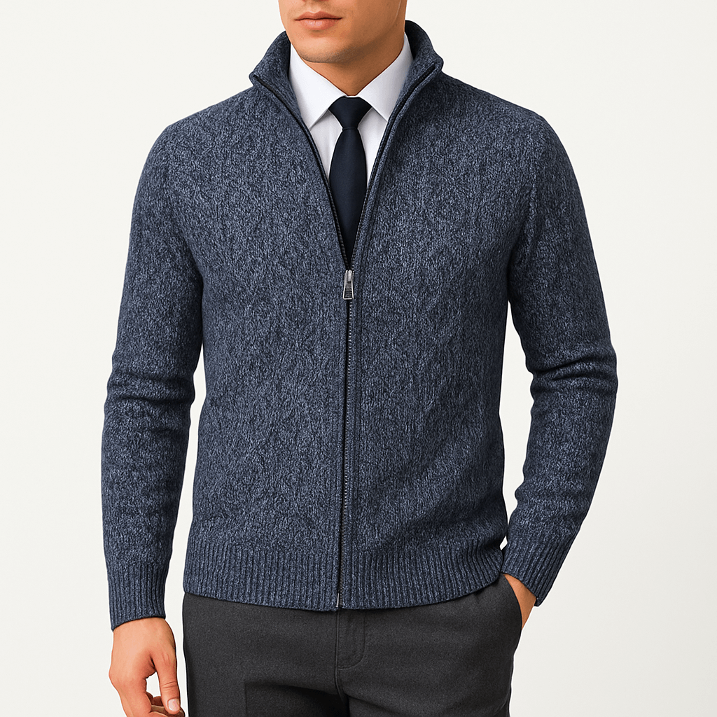 Womens Cable-Knit Zip Cardigan Cotton Relaxed Fit