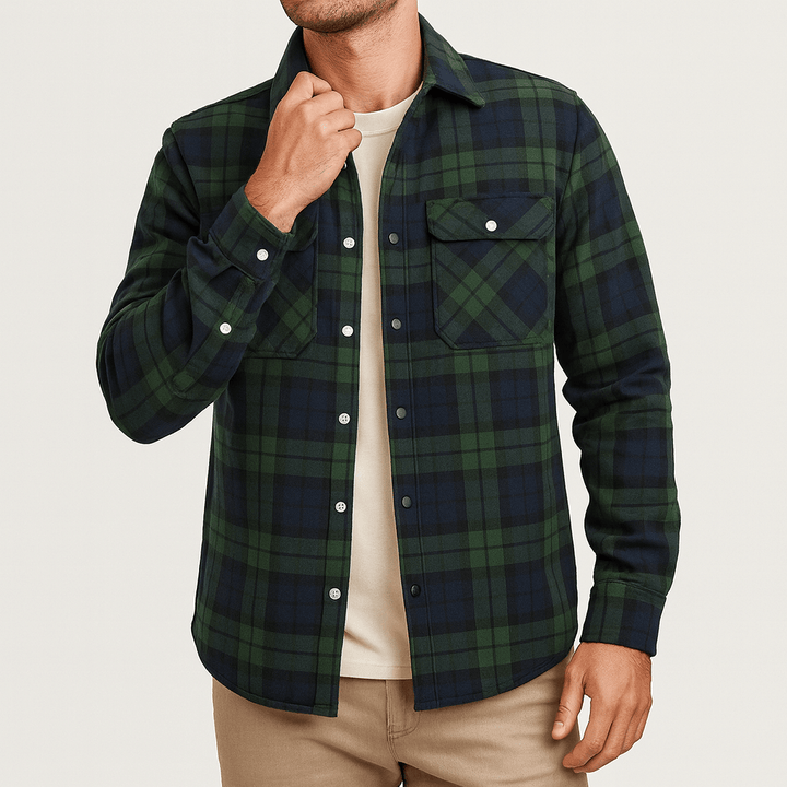 Mens Bomber Jacket Checked Pattern Regular Fit