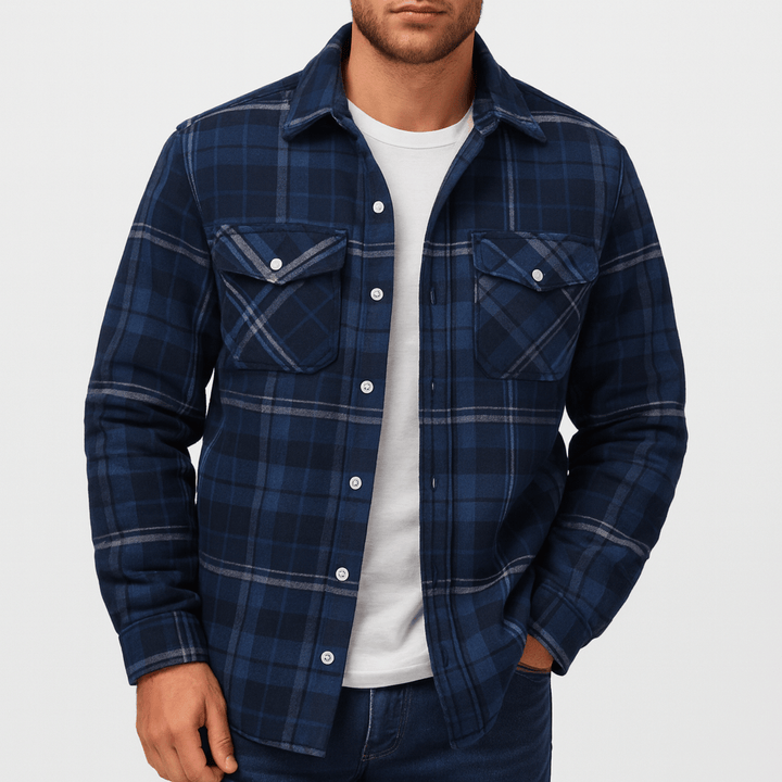 Mens Bomber Jacket Checked Pattern Regular Fit