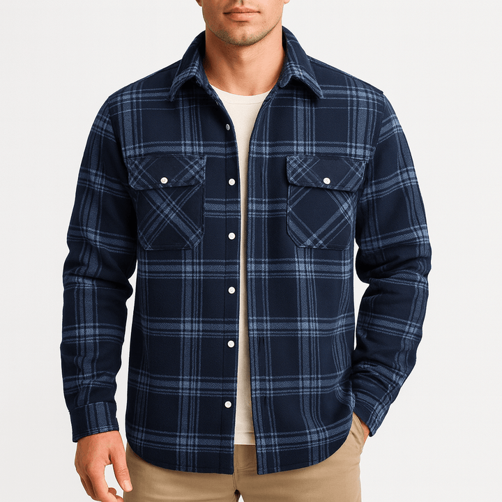 Mens Bomber Jacket Checked Pattern Regular Fit