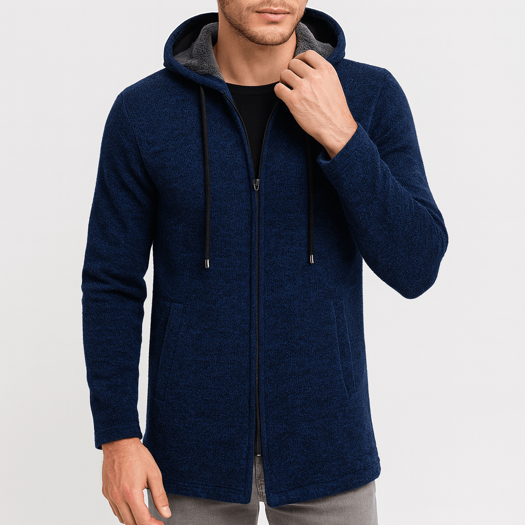 Womens Chenille Hooded Cardigan Relaxed Fit - BritishMode
